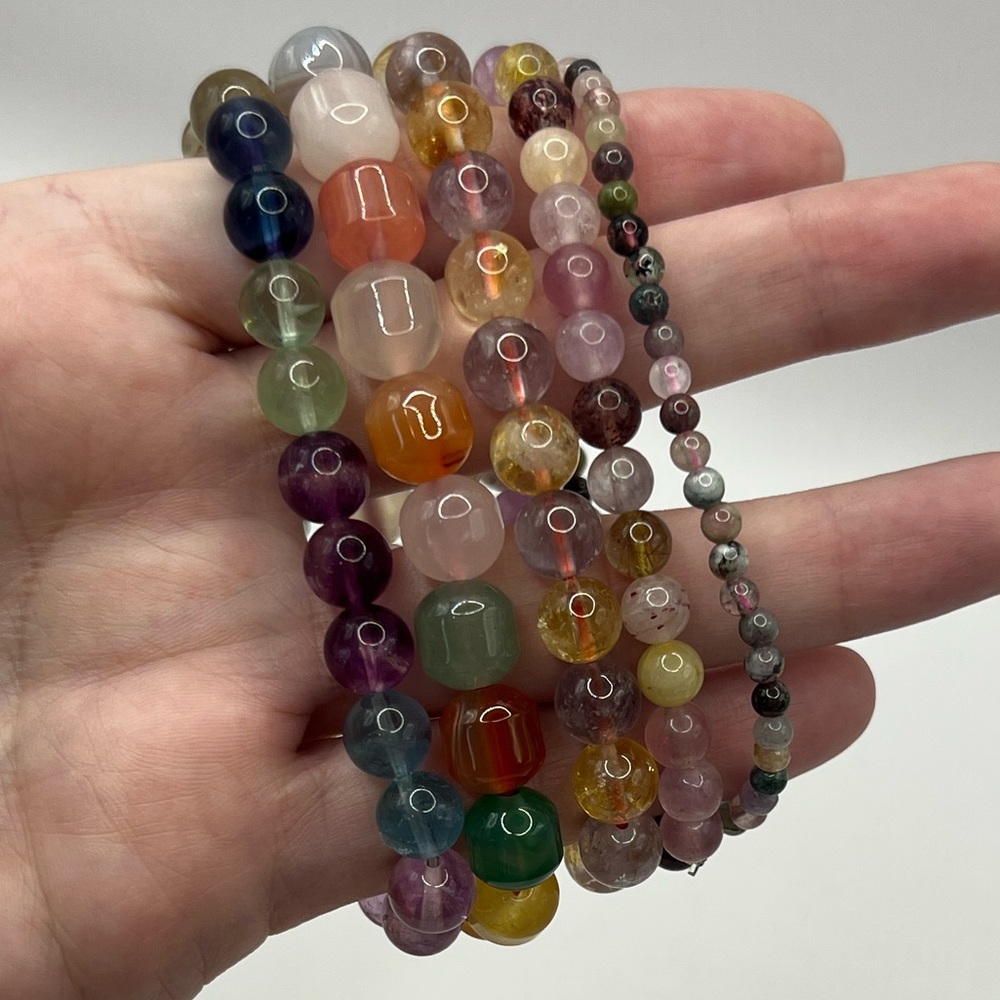 NWOT Bright Multicolor Crystal Bracelets Set of Five